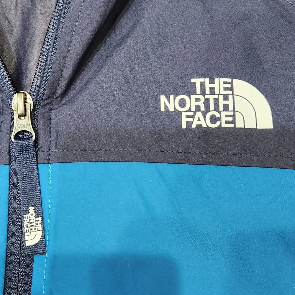 The North Face Boy Cyclone Hoodie Windbreaker Jacket Navy Blue Zipper